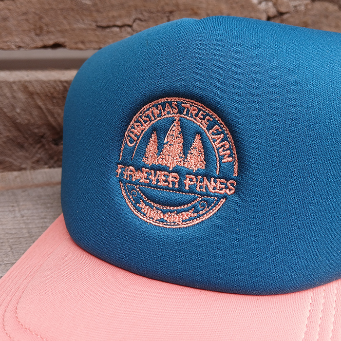 Salmon & Teal Foam Hat - Image 2